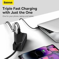 Сетевое зарядное Baseus GaN5 Pro Fast Charger 2C+U 65W (белый)