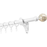 Карниз для штор Sundays Home Волна Шар Перламутр 25мм однорядный (белый глянец, 3.2м)