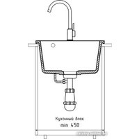 Кухонная мойка GranFest QUARZ GF-UR-644 (черный)