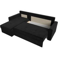 Угловой диван Лига диванов Верона лайт левый (велюр черный)