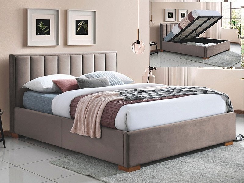 

Кровать Signal Marini Velvet Bluvel 40 160х200 (бежевый/дуб)