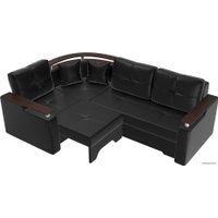 Угловой диван Лига диванов Комфорт 102749 (левый, экокожа, черный)