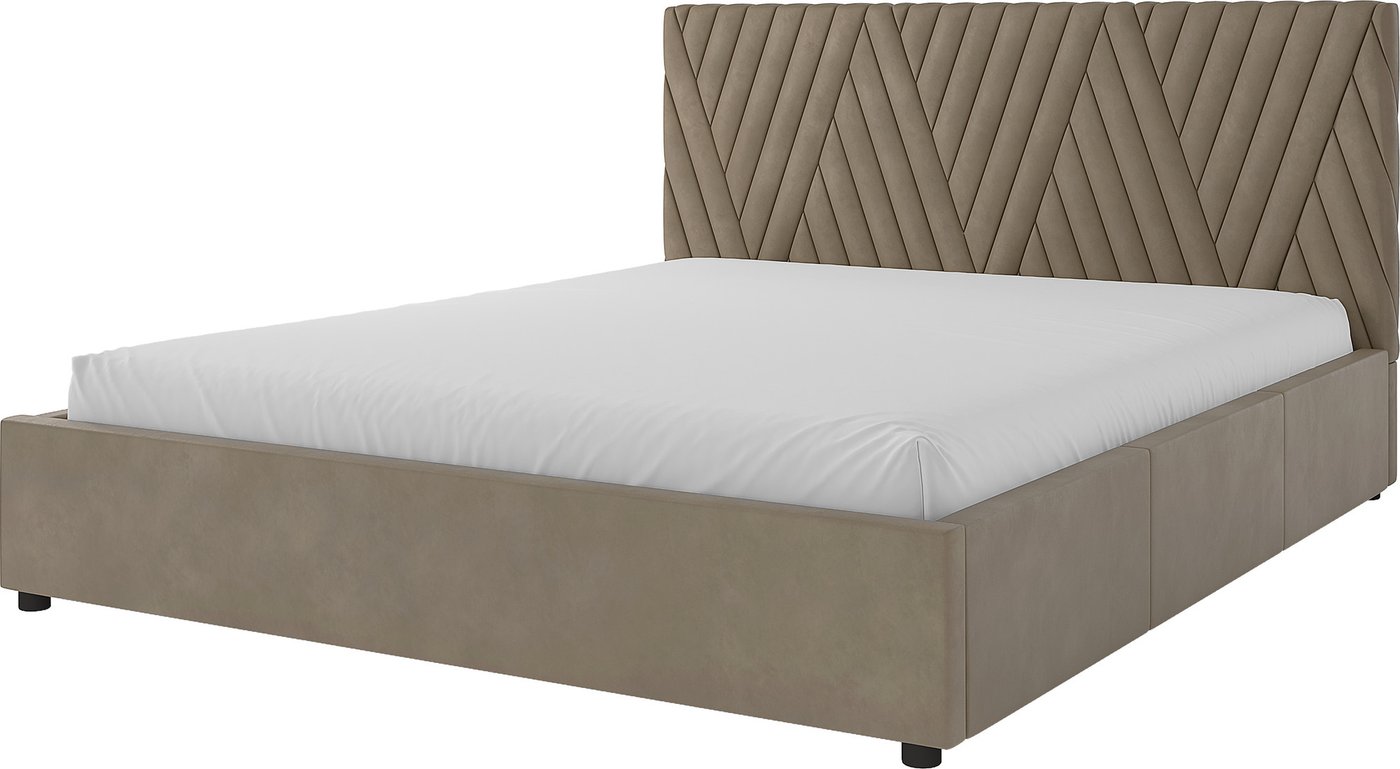 

Кровать Bravo Мебель Нельсон 160х200 без ПМ стандарт 8 вариант (серый шелк, дельта)