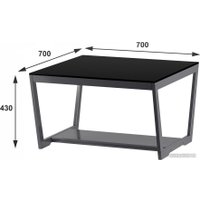 Журнальный столик Мебелик BeautyStyle 1 (серый графит/стекло черное)