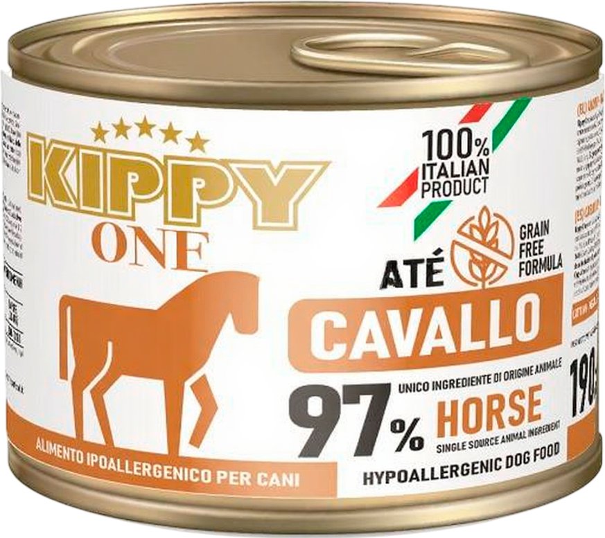 

Консервированный корм для собак Kippy One Monoprotein Hyppoallergenic для всех пород Конина 200 г