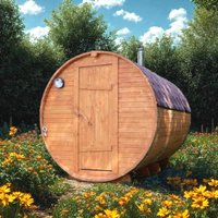 Бочка Бани Бел Баня 3 метра с печным узлом и предбанником (дверь ПВХ, форточка 30х30)