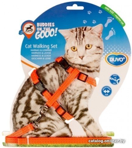 Шлея с поводком Duvo Plus 11205 (orange)