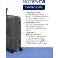 Чемодан-спиннер Maleta PP-53 (L, темно-серый)