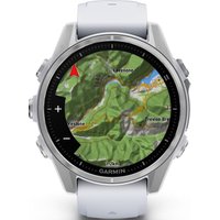 Умные часы Garmin Fenix 8 43мм (серебристый, белый ремешок)