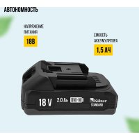 Дрель-шуруповерт Kolner KCD 18LC (с 2-мя АКБ, кейс)