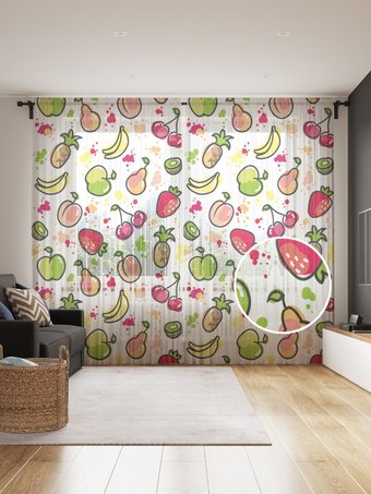 Комплект штор JoyArty Фруктовый иммунитет 1.45x2.65 м tul_47766_145x265 (2 шт)