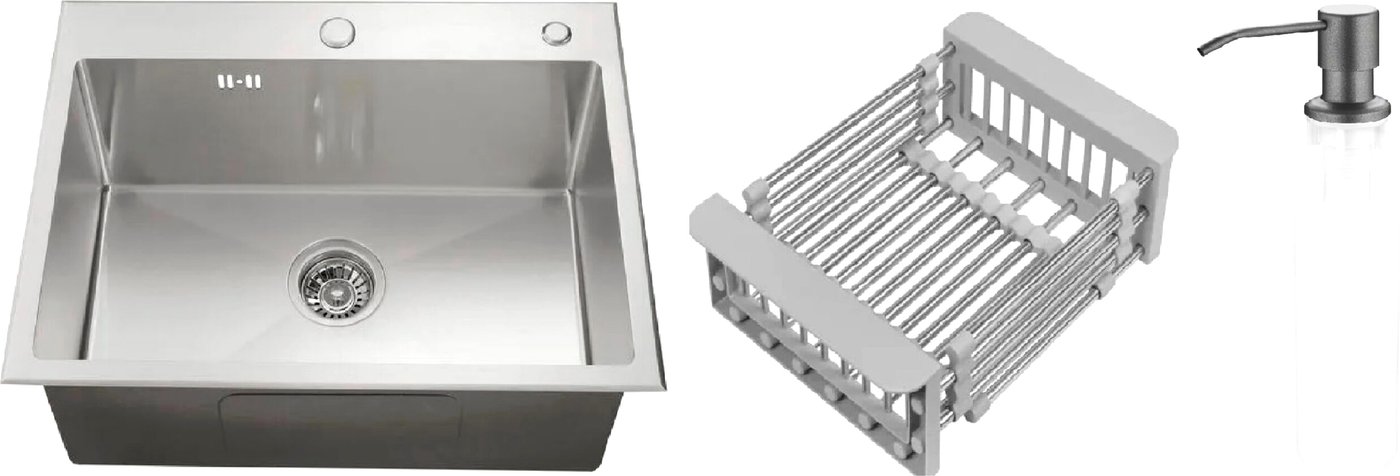 

Кухонная мойка Schtoff Best Silver 6050 + коландер KR-1 GREY + дозатор SD-1 GREY