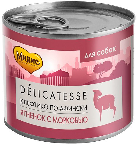 

Консервированный корм для собак Мнямс Клефтико по-афински ягненок с морковью 200 г