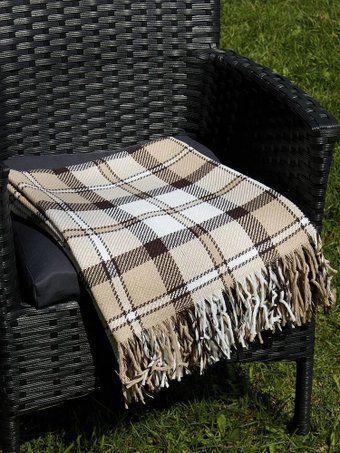 Плед Vladi Валенсия Babble 170x200 50153 (04 белый/песочный/коричневый)