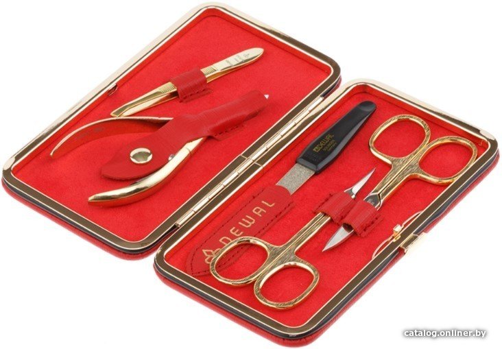 Набор для маникюра и педикюра Dewal 903RED (красный)