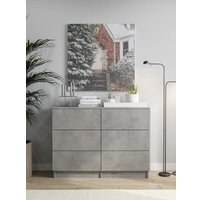 Комод Горизонт Нео 1050 6 ящиков (бетон)