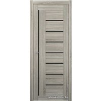 Межкомнатная дверь Юркас Stark ST3 ДО 80x200 (сонома грей, стекло lacobel черный лак)