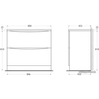  BelBagno Тумба под умывальник Acqua-900-2C-PIA-BL (bianco lucido)