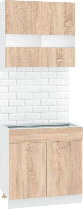 

Готовая кухня Кортекс-мебель Корнелия Экстра 80р1ш без столешницы (дуб сонома)