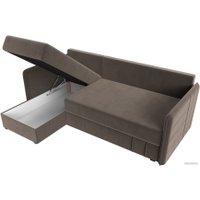 Угловой диван Лига диванов Слим левый (велюр коричневый)