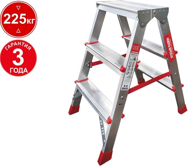 

Лестница-стремянка Новая высота NV 312 двухсторонняя профессиональная 2x3 ступеней