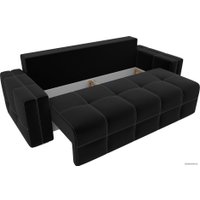 Диван Лига диванов Леос 29345 (микровельвет, черный)