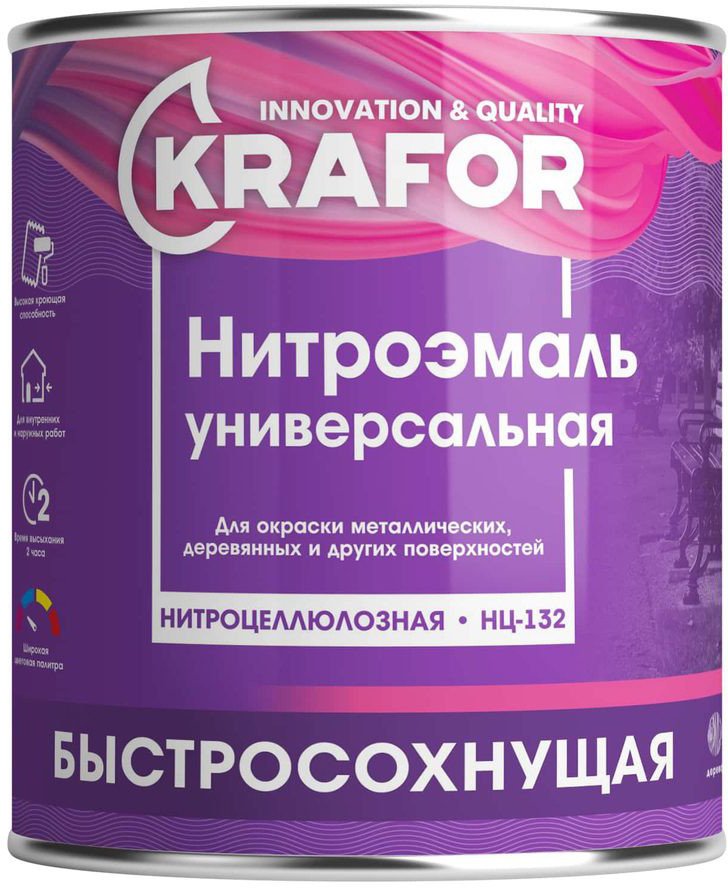 Эмаль Krafor НЦ-132 1.7 кг (зеленый)