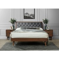 Кровать Halmar Cassidy 140/200 (серый/орех) в Лиде