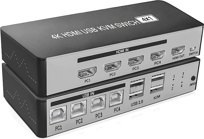 

KVM переключатель USBTOP 4K HDMI USB Type-A/USB Type-B х4