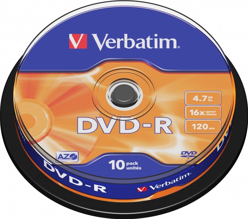 

DVD-R диск Verbatim 4.7Gb 16x 43523 (10 шт.)