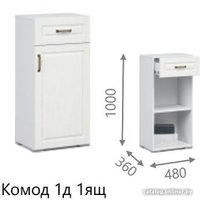 Тумба Империал Лацио 1д 1ящ (белое дерево/ручка бронза) в Бресте