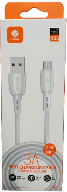 

Кабель Vipfan X05 USB Type-A -microUSB (2 м, белый)