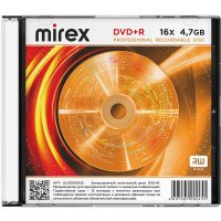DVD+R диск Mirex 4.7Gb 16x UL130013A1S (1 шт.)