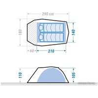 Кемпинговая палатка Quechua Arpenaz 2 XL Fresh&Black