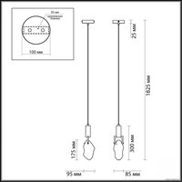 Люстра средней высоты Odeon Light Lia Midcent 6695/5L