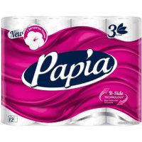 Туалетная бумага Papia Белая (3 слоя, 12 рулонов)