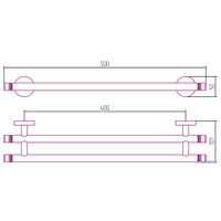 Держатель для полотенца Сунержа Каньон двойной L 500 03-3002-0500