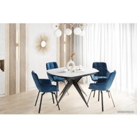 Стул с подлокотниками Aero B815-m Navy VL 26 BK (велюр, синий)