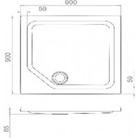 Душевой поддон Maroni Низкий квадрат 90х90