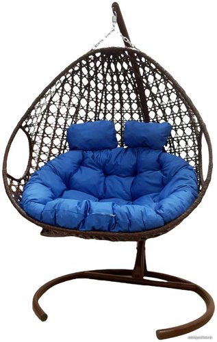 M-Group Для двоих Люкс 11510210 (коричневый ротанг/синяя подушка)