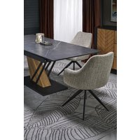 Кухонный стол Halmar Volant 160-200/90/76 (черный мрамор/дуб золотой)