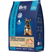 Сухой корм для собак Brit Premium Dog Sensitive с лососем и индейкой 1 кг