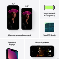 Смартфон Apple iPhone 13 mini 256GB Восстановленный by Breezy, грейд C (полуночный)