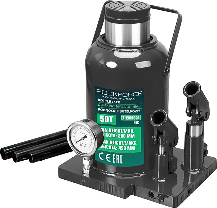 

Бутылочный домкрат RockForce RF-TH905001 50т