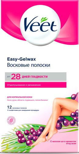 Полоска для депиляции Veet Набор для депиляции Easy Gel-Wax для нормальной кожи (12 шт)