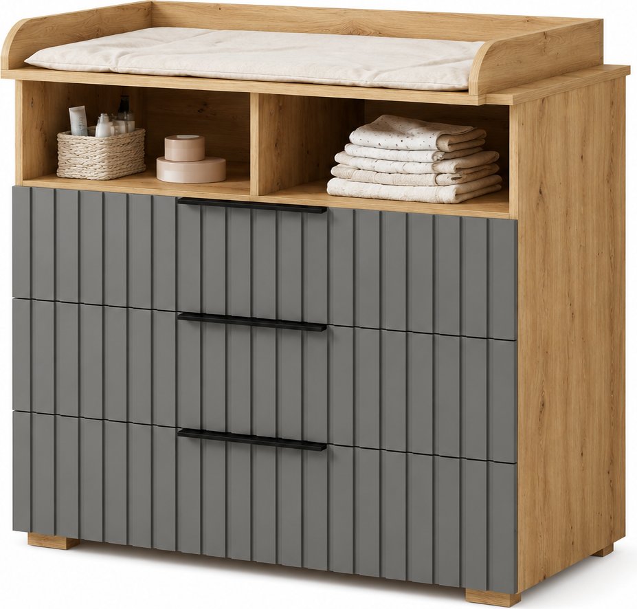 Детский комод VDK 800/3 (дуб/графит)