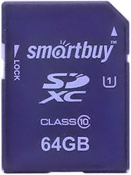 

Карта памяти SmartBuy SDXC UHS-I U1 Class 10 64GB (SB64GBSDXC10)