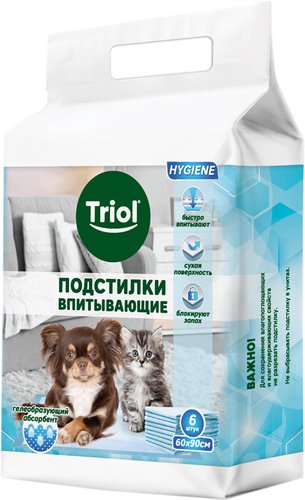 Одноразовая пеленка Triol 30551011 60x90 см (6 шт)