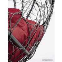 Подвесной диван M-Group Лежебока 11180302 (с серым ротангом/бордовая подушка)