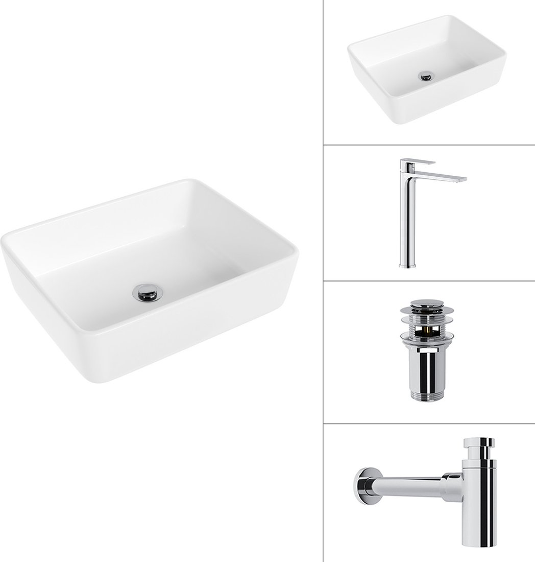 Умывальник Lauter 21674 + Reef 21CK8678C + сифон 21635CH + дон.клапан 21190CH (хром)